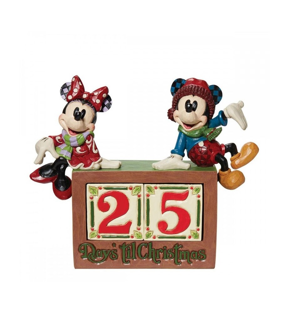 Figura Enesco Disney Mickey & Minnie Calendario De Navidad