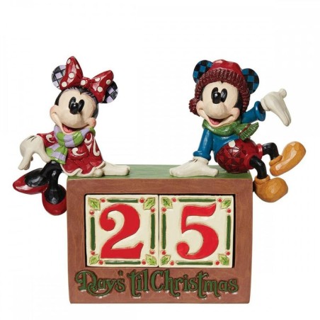 Figura Enesco Disney Mickey & Minnie Calendario De Navidad