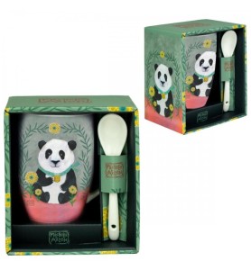 Taza De Cerámica Con Cuchara Enesco Panda