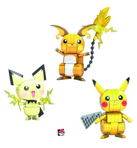 Figura Mattel Mega Construx Pokémon 3 Pokémon Pichu - Pikachu Y Raichu