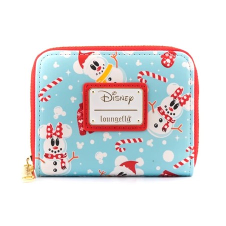 Monedero Loungefly Disney Minnie Y Mickie Muñecos De Nieve Aop