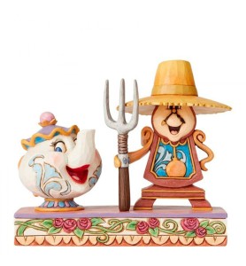 Figura Enesco Disney Din Don Y La Señora Potts (cogsworth And Mrs Potts)