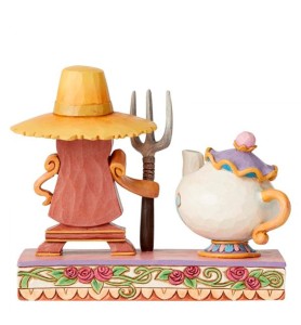 Figura Enesco Disney Din Don Y La Señora Potts (cogsworth And Mrs Potts)