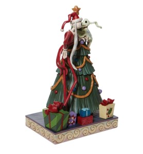 Figura Enesco Pesadilla Antes De Navidad Santa Jack Y Zero Junto A Arbol De Navidad