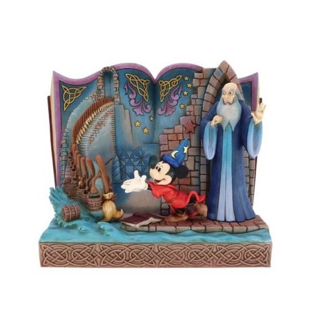 Figura Decorativa Enesco Disney Mickey Mouse Libro De Cuentos Del Brujo Mickey