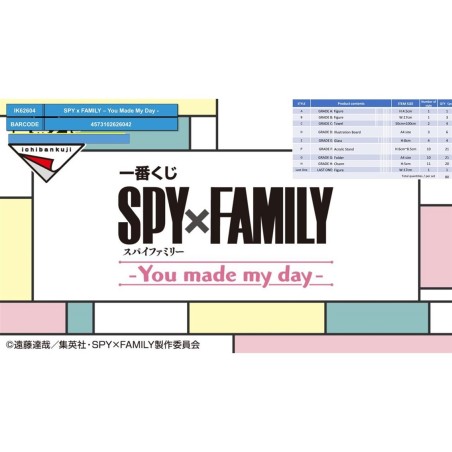 Ichiban Kuji Banpresto Spy X Family You Made My Day Lote 80 Articulos