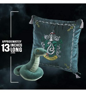 Peluche Pack The Noble Collection Harry Potter Serpiente Mascota Slytherin + Cojin Slytherin