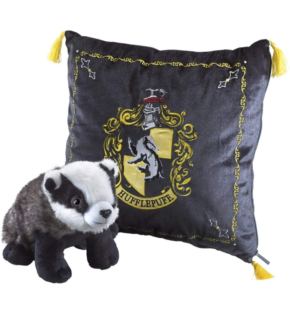 Peluche Pack The Noble Collection Harry Potter Tejon Mascota Hufflepuff + Cojin Hufflepuff