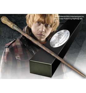 Replica The Noble Collection Harry Potter Ron Weasley Varita Con Caja Y Placa De Identificacion