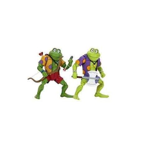 Pack 2 Figuras Neca Ranas Genghis & Rasputin  Scale Action Figure Tmnt Cartoon Re - Run