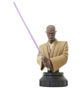 Figura Busto Diamond Collection Star Wars The Clone Wars Animacion Mace Windu Mini Busto Resina