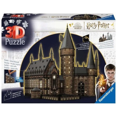 Puzzle 3d Ravensburger Harry Potter Castillo De Hogwarts -  El Gran Salon -  Night Edition