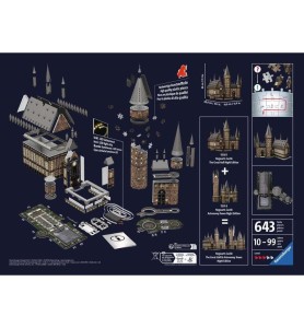 Puzzle 3d Ravensburger Harry Potter Castillo De Hogwarts -  El Gran Salon -  Night Edition