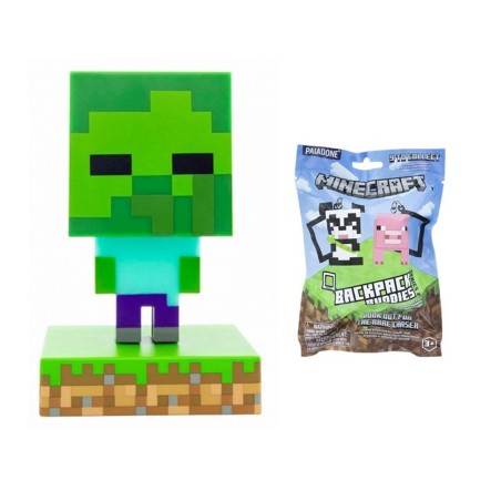 Pack Minecraft Lámpara Zombie + Figura Colgante