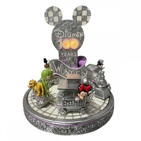 Figura Decorativa Enesco Disney 100 Mickey Minnie Tren