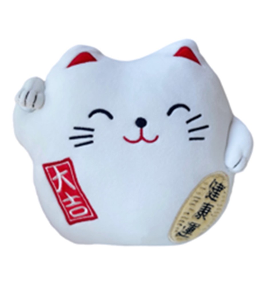 Peluche Gato De La Suerte Lucky Cat Blanco 20 Cm