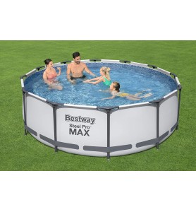 Bestway 56418d -  Piscina Desmontable Tubular Steel Pro Max 366 X 100 Cm - Con Depuradora Cartucho 2.006 L - H Y Escalera