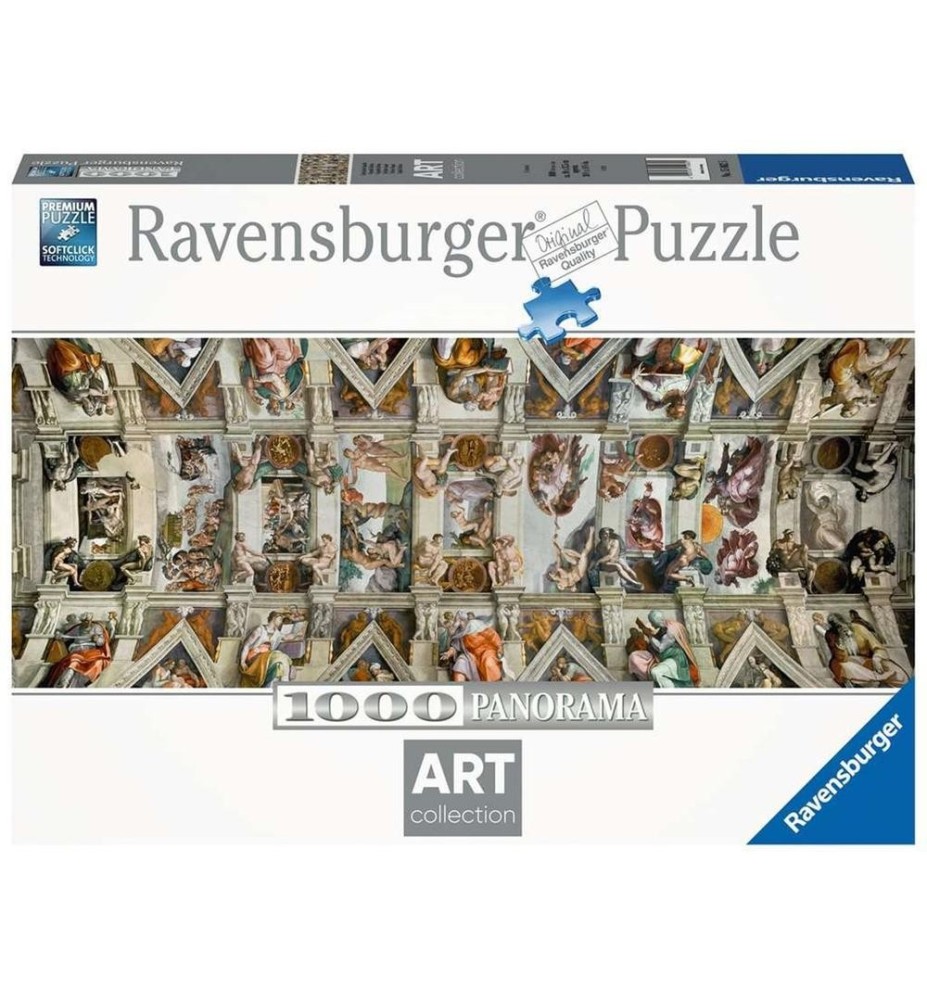 Puzzle Panorama Ravensburger Michelangelo: Bóveda De La Capilla Sixtina 1000 Piezas