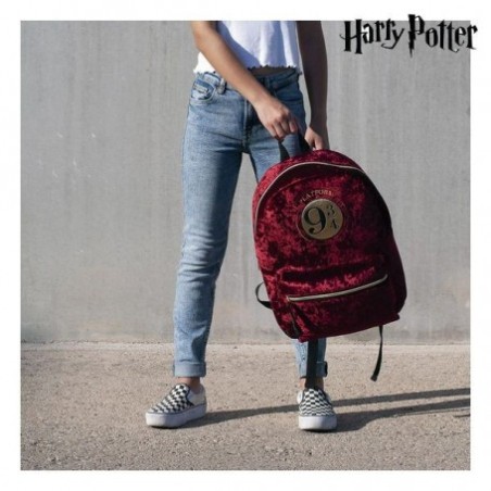 Mochila Casual Terciopelo Cerdá Harry Potter Anden 9 3 - 4 Burdeos 40 Cm