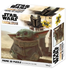 Puzle Lenticular Prime 3d 100 Piezas The Mandalorian Grogu Sentado