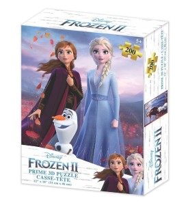 Puzzle Lenticular Prime 3d Disney Frozen Ii Elsa Anna Y Olaf 200 Piezas