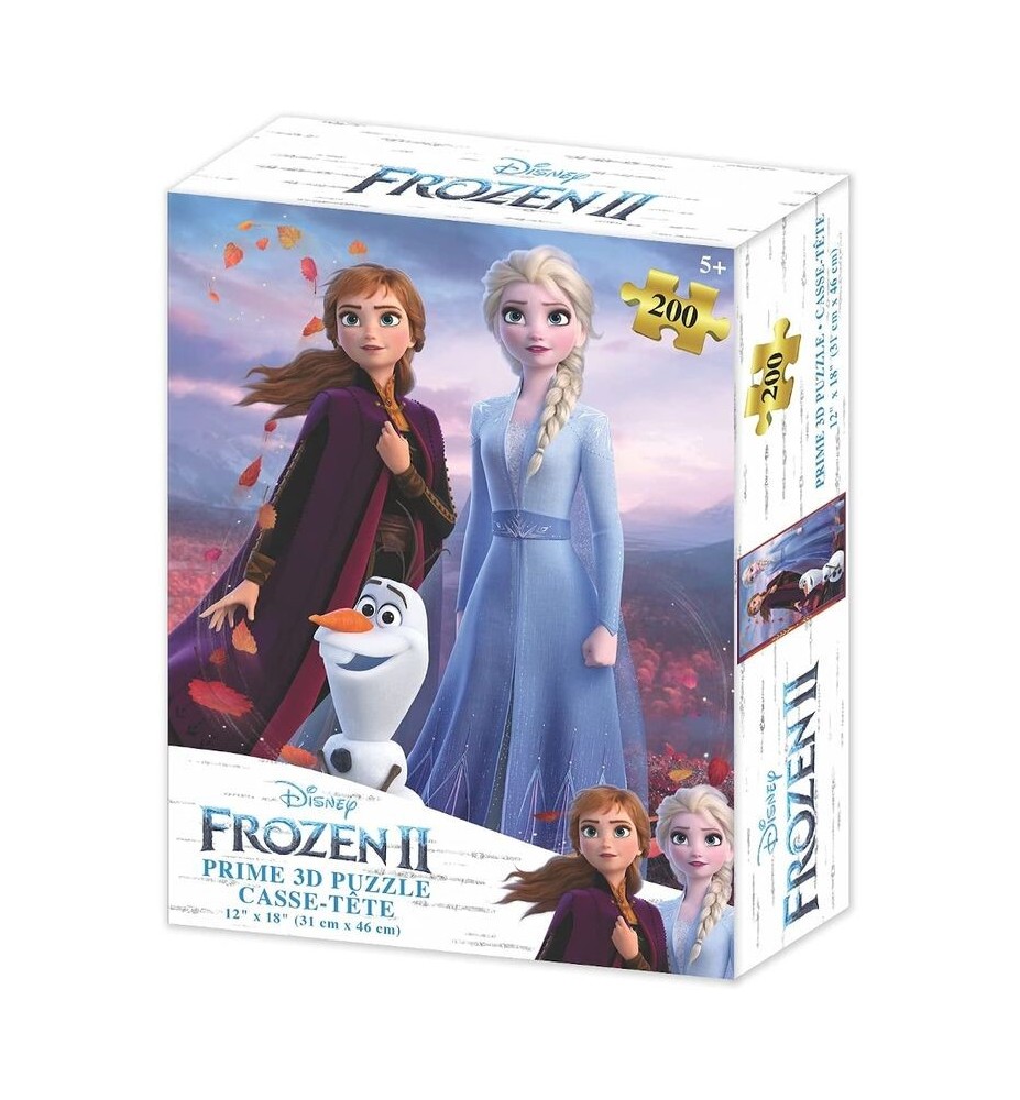 Puzzle Lenticular Prime 3d Disney Frozen Ii Elsa Anna Y Olaf 200 Piezas