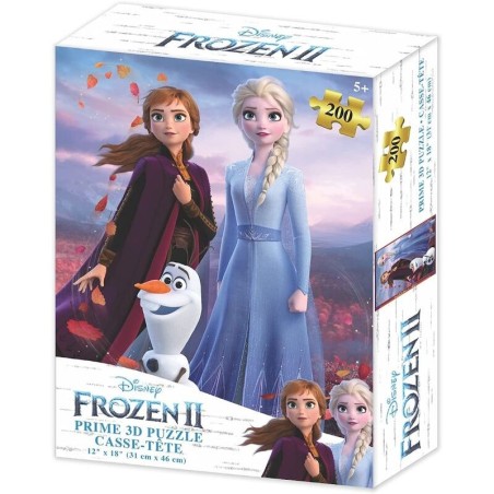 Puzzle Lenticular Prime 3d Disney Frozen Ii Elsa Anna Y Olaf 200 Piezas