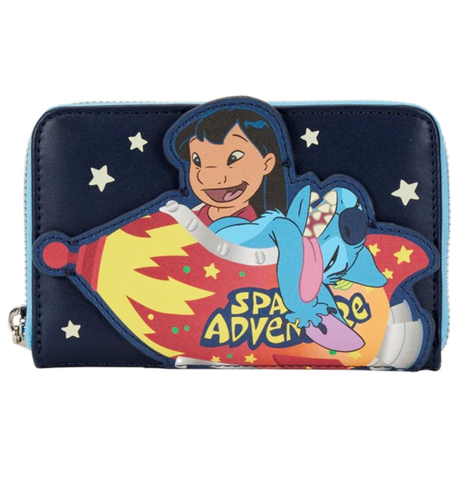 Cartera Loungefly Disney Lilo & Stitch Aventura Espacial Lilo & Stitch Zip Around Wallet