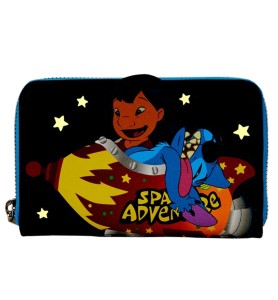 Cartera Loungefly Disney Lilo & Stitch Aventura Espacial Lilo & Stitch Zip Around Wallet