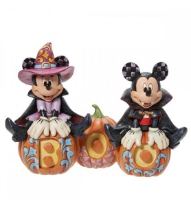 Figura Enesco Disney Mickey Y Minnie Sentados En Calabazas