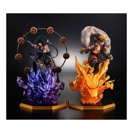 Pack 2 Figuras Megahouse Naruto Shippuden Naruto Dios Del Viento + Sasuke Dios Del Trueno