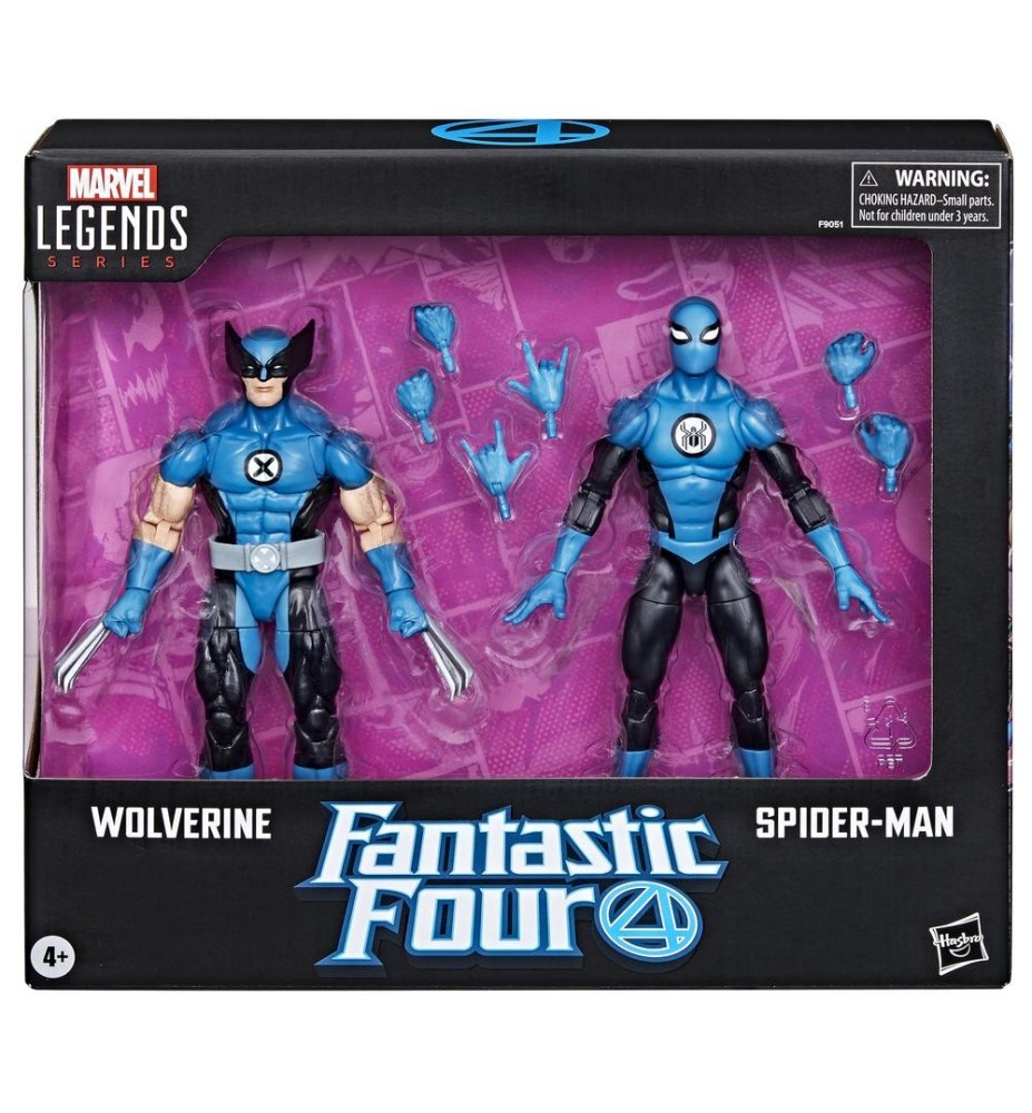 Pack 2 Figuras Hasbro Marvel Legends Series Los 4 Fantasticos Wolverine & Spider - Man