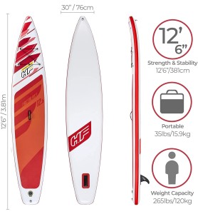 Bestway 65343 -  Tabla Paddle Surf Hinchable Fastblash Tech Set 3 -81m Con Remo - Bomba Y Bolsa