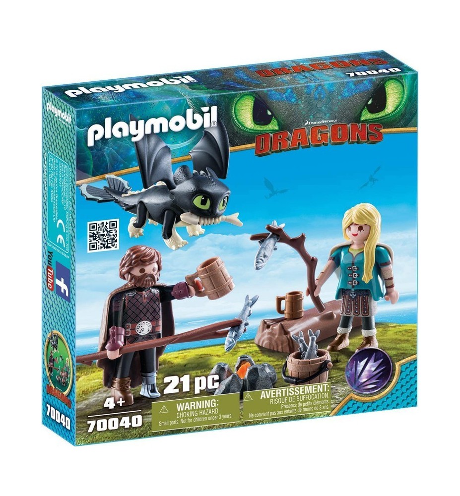 Playmobil Como Entrenar A Tu Dragon Hipo Y Astrid Con Bebe Dragon