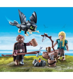 Playmobil Como Entrenar A Tu Dragon Hipo Y Astrid Con Bebe Dragon