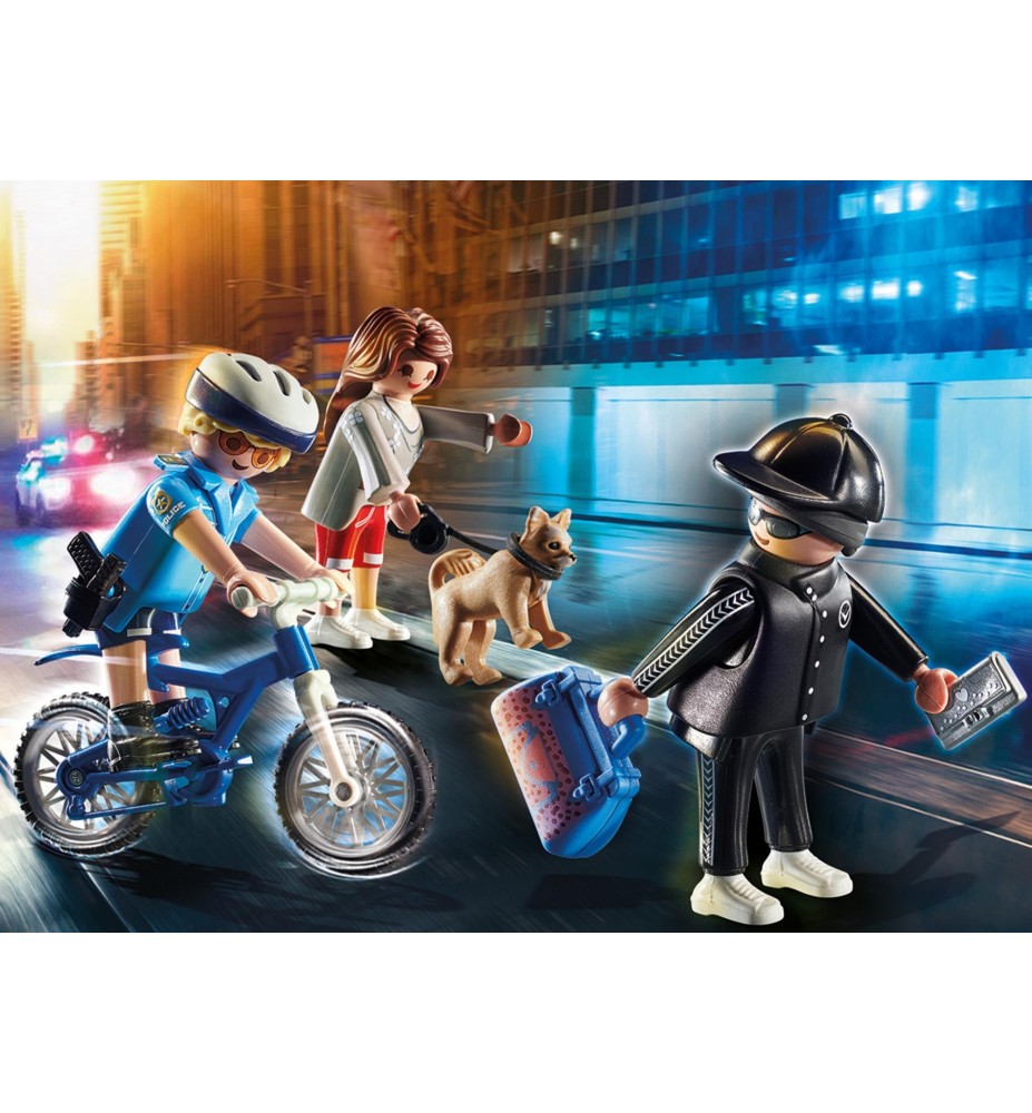 Playmobil Ciudad Bici Policial Persecucion Del Carterista