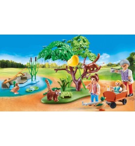 Playmobil Diversion En Familia Recinto Exterior De Pandas Rojos