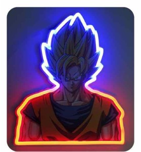 Mural Lámpara Neon Teknofun Madcow Entertainment Dragon Ball Z Goku Saiyan 30 Cm