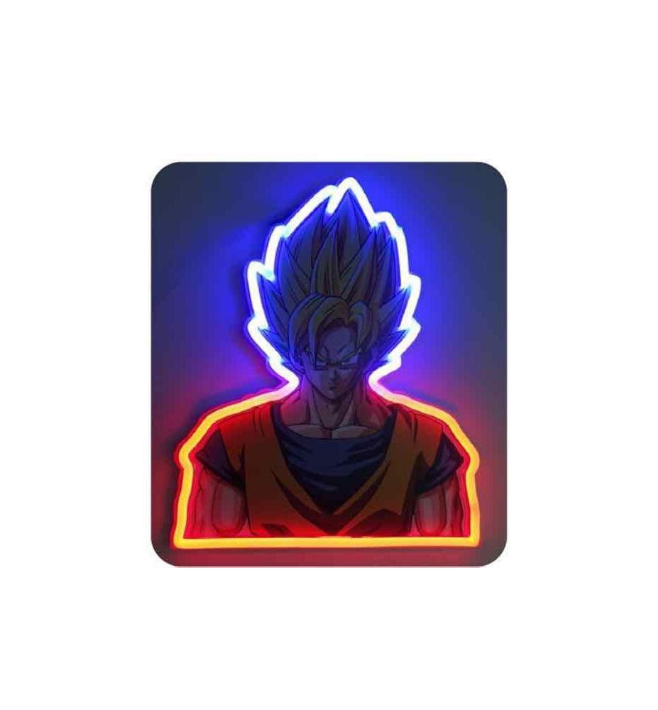 Mural Lámpara Neon Teknofun Madcow Entertainment Dragon Ball Z Goku Saiyan 30 Cm