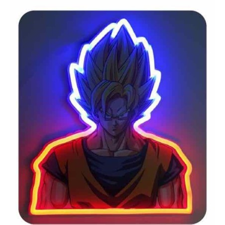 Mural Lámpara Neon Teknofun Madcow Entertainment Dragon Ball Z Goku Saiyan 30 Cm