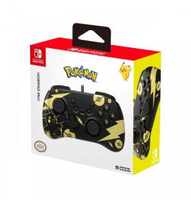 Gamepad Hori Controller Mini Pikachu Black & Gold Para Nintendo Switch