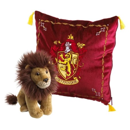 Peluche Pack The Noble Collection Harry Potter Leon Mascota Gryffindor + Cojin Gryffindor