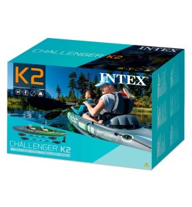 Intex 68306 -  Kayak Hinchable K2 2 Personas Con 2 Remos Y Bomba