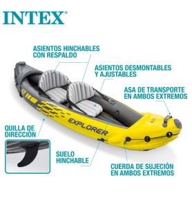 Intex 68307 -  Kayak Hinchable K2 Explorer 2 Personas Con 2 Remos Y Bomba