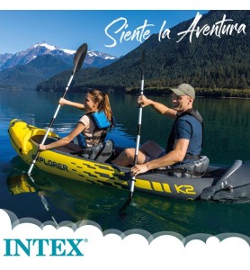 Intex 68307 -  Kayak Hinchable K2 Explorer 2 Personas Con 2 Remos Y Bomba