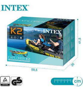 Intex 68307 -  Kayak Hinchable K2 Explorer 2 Personas Con 2 Remos Y Bomba