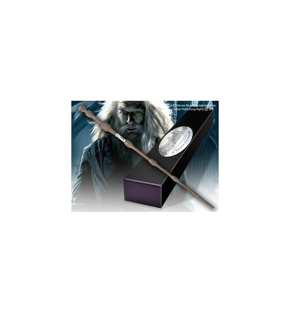 Replica The Noble Collection Harry Potter Albus Dumbledore Varita Con Caja Y Placa De Identificacion