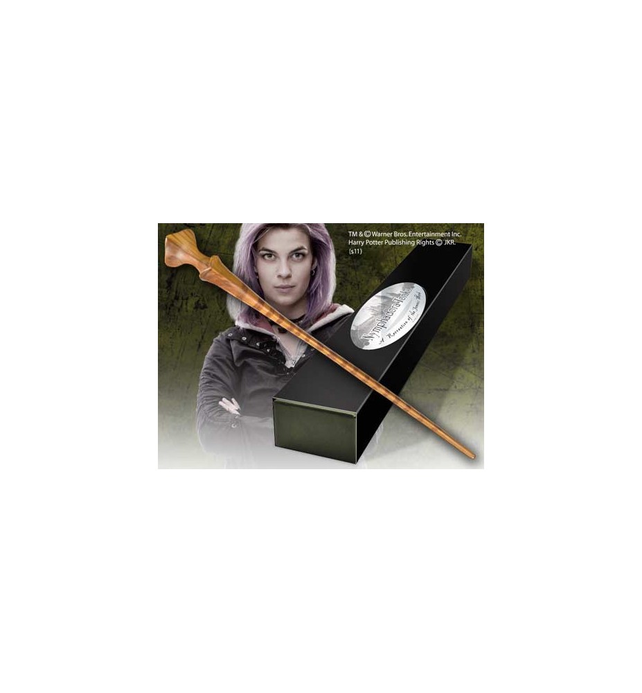 Replica The Noble Collection Harry Potter Nymphadora Tonks Varita Con Caja Y Placa De Identificacion