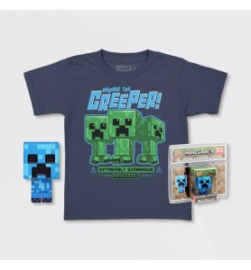 Pop & Tee Minecraft Charged Creeper Funko + Camiseta Talla L