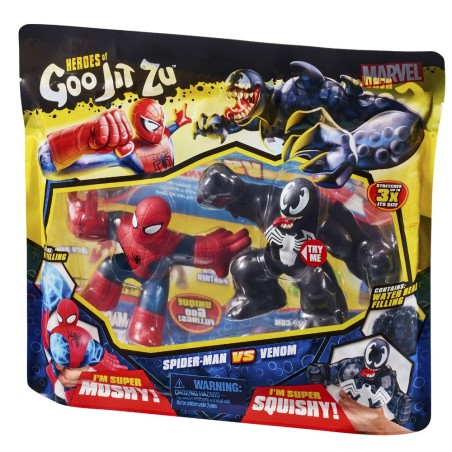 Pack De 2 Figuras Bandai Goo Jit Zu Marvel Héroes Spiderman Vs Venom